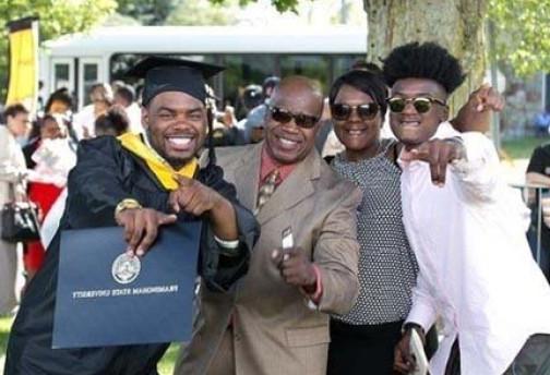 Family celebrating at graduation